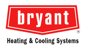 Bryant Heating & Cooling Systems logo: red shield with white 'bryant' text.